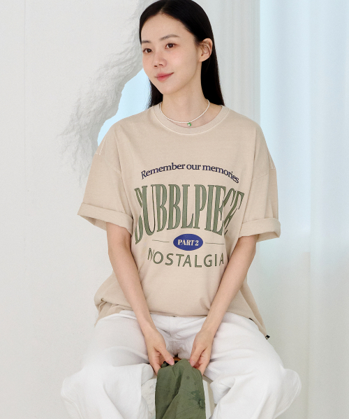 BUBBLPIECE(バブルピース)の「セカンドリメンバー ピグメントTシャツ_サンドベージュ(Tシャツ/カットソー・レディース・その他・MEDIUM/LARGE)」の4枚目の写真