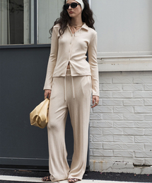 320SHOWROOM（320ショールーム）の「Ribbed Banding Wide-Leg Pants Beige（スウェットパンツ）」
