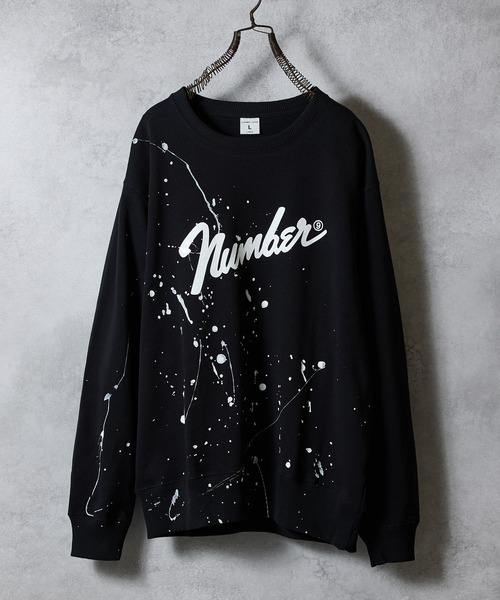 NUMBER (N)INE(ナンバーナイン)の「HAND PAINTED Number⑨ PRINTED CLASSIC CREWNECK SWEATSHIRT / ハンドペイント ナンバーナイン ロゴプリント クラシック クルーネック スウェットシャツ(スウェット・メンズ・ブラック系その他2/グレー系その他2/グレー・XL/L/M)」の2枚目の写真