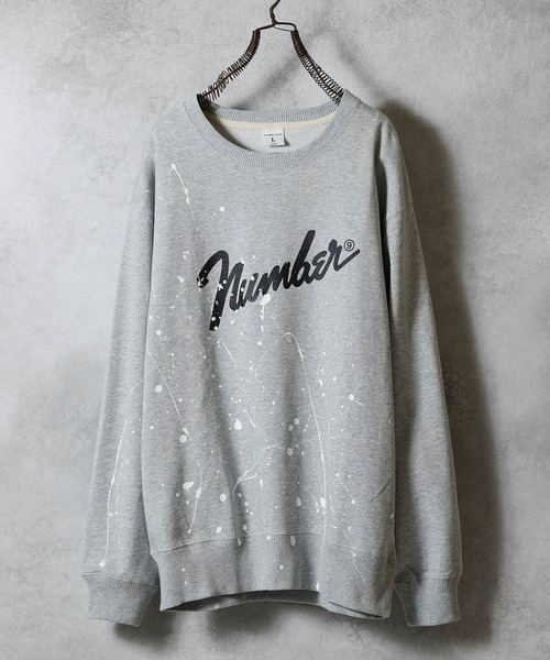 NUMBER (N)INE(ナンバーナイン)の「HAND PAINTED Number⑨ PRINTED CLASSIC CREWNECK SWEATSHIRT / ハンドペイント ナンバーナイン ロゴプリント クラシック クルーネック スウェットシャツ(スウェット・メンズ・ブラック系その他2/グレー系その他2/グレー・XL/L/M)」の3枚目の写真