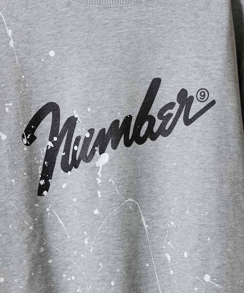 HAND PAINTED Number⑨ PRINTED CLASSIC CREWNECK SWEATSHIRT / ハンド
