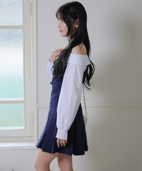 LIPSERVICE（リップサービス）の「オフショルシャツレイヤードライクワンピース（シャツワンピース・レディース・ネイビー/ベージュ/ブラック・S/M）」の13枚目の写真