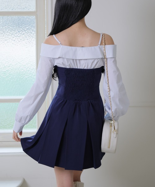 LIPSERVICE（リップサービス）の「オフショルシャツレイヤードライクワンピース（シャツワンピース・レディース・ネイビー/ベージュ/ブラック・S/M）」の14枚目の写真