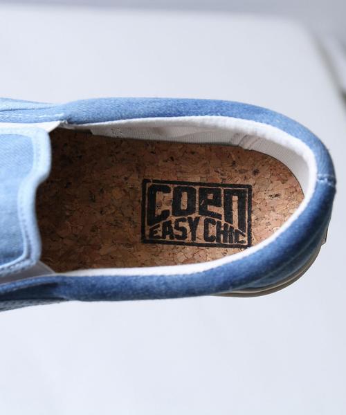 coen（コーエン）の「ブリーチデニムスリッポン（スリッポン・メンズ・サックスブルー/ダークインディゴブルー・SMALL/LARGE/MEDIUM）」の8枚目の写真