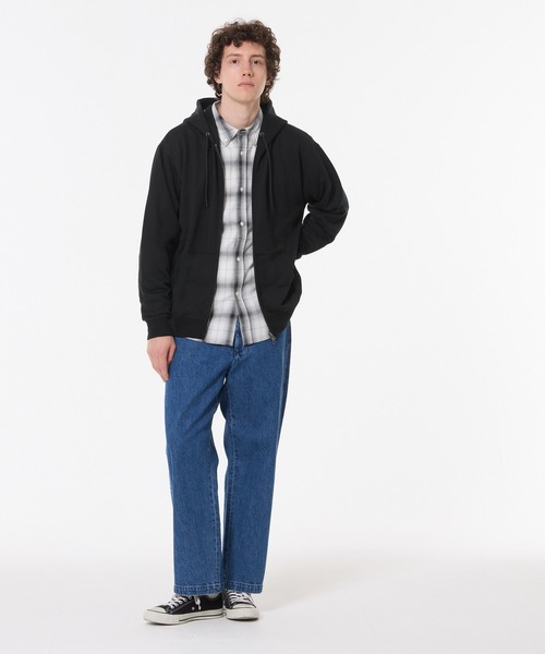 coca（coca）（コカ）の「ポリエステル裏毛ベーシックZIPパーカー |ユニセックス（パーカー・メンズ・ブラック/ライトグレー・L/M/S/XL）」の3枚目の写真