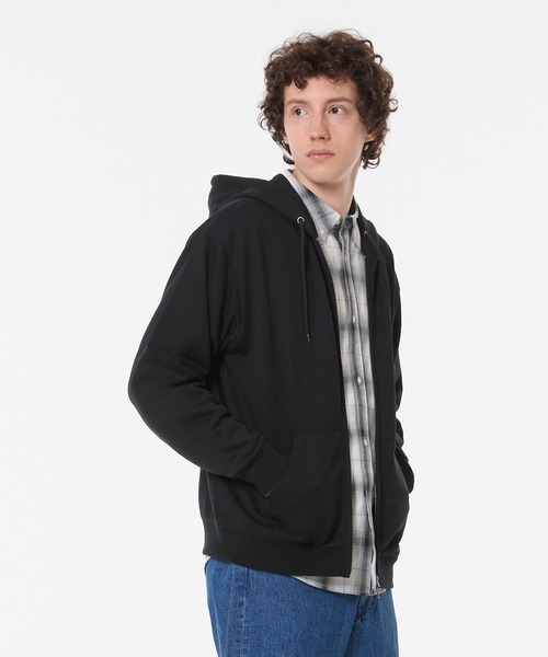 coca（coca）（コカ）の「ポリエステル裏毛ベーシックZIPパーカー |ユニセックス（パーカー・メンズ・ブラック/ライトグレー・L/M/S/XL）」の4枚目の写真