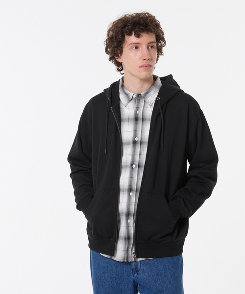 coca（coca）（コカ）の「ポリエステル裏毛ベーシックZIPパーカー |ユニセックス（パーカー・メンズ・ブラック/ライトグレー・L/M/S/XL）」の6枚目の写真