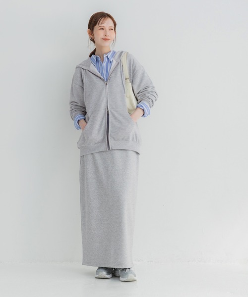 coca（coca）（コカ）の「ポリエステル裏毛ベーシックZIPパーカー |ユニセックス（パーカー・メンズ・ブラック/ライトグレー・L/M/S/XL）」の9枚目の写真