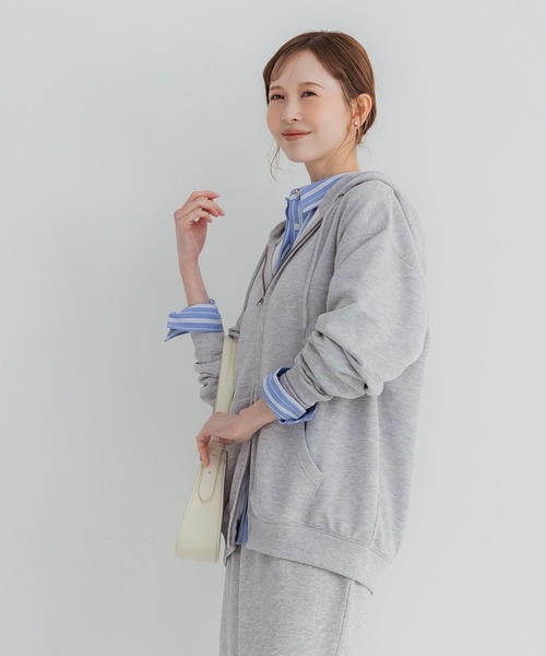 coca（coca）（コカ）の「ポリエステル裏毛ベーシックZIPパーカー |ユニセックス（パーカー・メンズ・ブラック/ライトグレー・L/M/S/XL）」の10枚目の写真