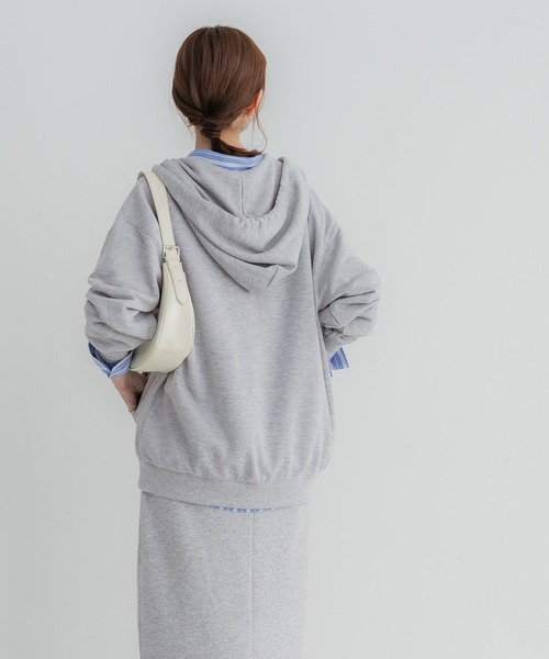 coca（coca）（コカ）の「ポリエステル裏毛ベーシックZIPパーカー |ユニセックス（パーカー・メンズ・ブラック/ライトグレー・L/M/S/XL）」の11枚目の写真