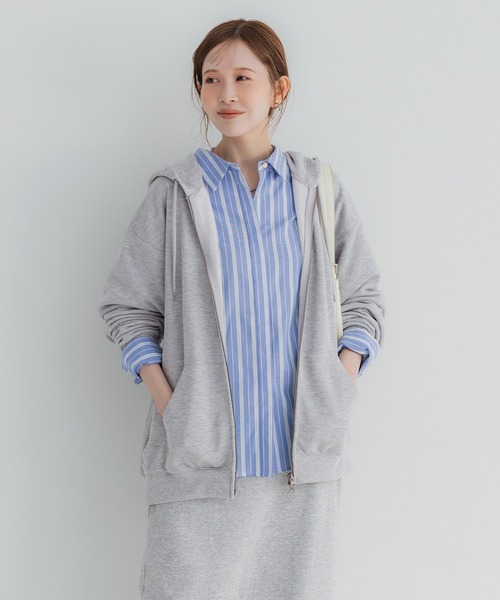 coca（coca）（コカ）の「ポリエステル裏毛ベーシックZIPパーカー |ユニセックス（パーカー・メンズ・ブラック/ライトグレー・L/M/S/XL）」の14枚目の写真