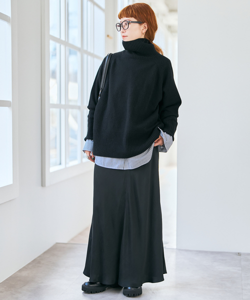 Spick & Span（スピックアンドスパン）の「キュプラフィブリルサテンスカート（スカート・レディース・ブラウン/ブラック/ベージュ系その他・36/38）」の4枚目の写真