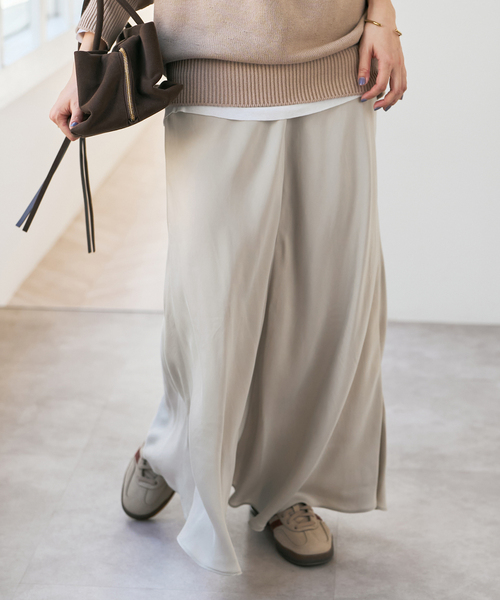 Spick & Span（スピックアンドスパン）の「キュプラフィブリルサテンスカート（スカート・レディース・ブラウン/ブラック/ベージュ系その他・36/38）」の19枚目の写真