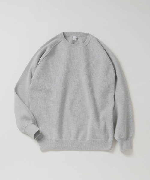 EDIFICE（エディフィス）の「PLATING ワッフル クルーネックニット（ニット/セーター・メンズ・イエロー/レッド/ライトグレー/スカイブルー/アイボリー/ブラック・LARGE/MEDIUM）」の4枚目の写真