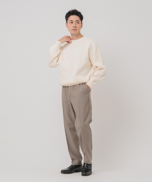 EDIFICE（エディフィス）の「PLATING ワッフル クルーネックニット（ニット/セーター・メンズ・イエロー/レッド/ライトグレー/スカイブルー/アイボリー/ブラック・LARGE/MEDIUM）」の9枚目の写真