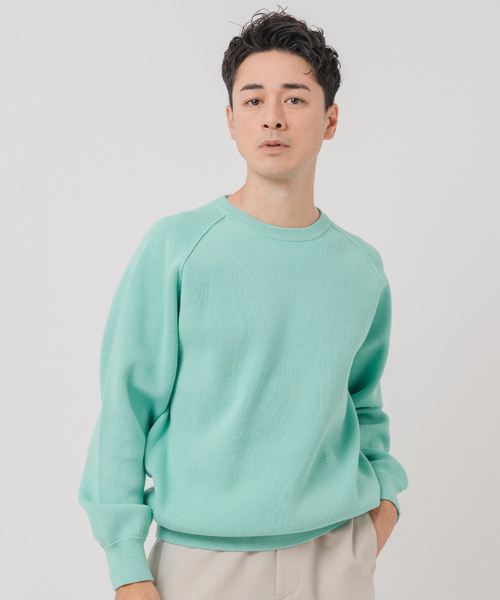 EDIFICE（エディフィス）の「PLATING ワッフル クルーネックニット（ニット/セーター・メンズ・イエロー/レッド/ライトグレー/スカイブルー/アイボリー/ブラック・LARGE/MEDIUM）」の16枚目の写真