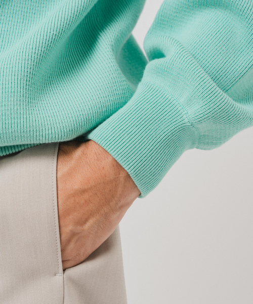 EDIFICE（エディフィス）の「PLATING ワッフル クルーネックニット（ニット/セーター・メンズ・イエロー/レッド/ライトグレー/スカイブルー/アイボリー/ブラック・LARGE/MEDIUM）」の18枚目の写真