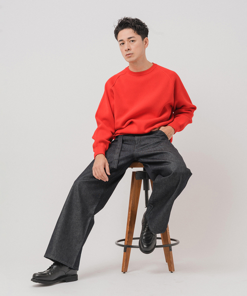 EDIFICE（エディフィス）の「PLATING ワッフル クルーネックニット（ニット/セーター・メンズ・イエロー/レッド/ライトグレー/スカイブルー/アイボリー/ブラック・LARGE/MEDIUM）」の8枚目の写真