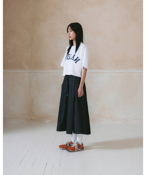 ANGLAN（アングラン）の「[AG.W] Applique Crop Half Tee - White（Tシャツ/カットソー・レディース・その他・ONE SIZE）」の5枚目の写真