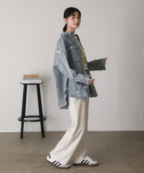 shetila（シェティラ）の「ワッフルワイドイージーパンツ（その他パンツ・レディース・杢グレー/アイボリー/ブラック・FREE）」の5枚目の写真
