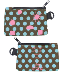 XTONZ（エクストーンズ）の「XTA087 ドットキーホルダー付きカード財布 (ブラウン/ブルー)（札入れ/マネークリップ）」