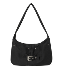 MILLO WOMEN（ミロウーマン）の「バックルキャンバスビッグバッグ[ブラック]（メッセンジャーバッグ）」