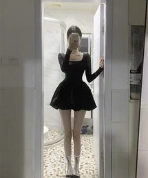 バルーンシルエット ミニワンピース
