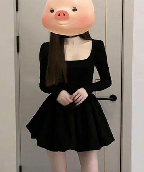 gossip!ロサンゼルス(ゴシップロサンゼルス)の「バルーンシルエット ミニワンピース(ワンピース・レディース・ブラック・S/M)」の6枚目の写真