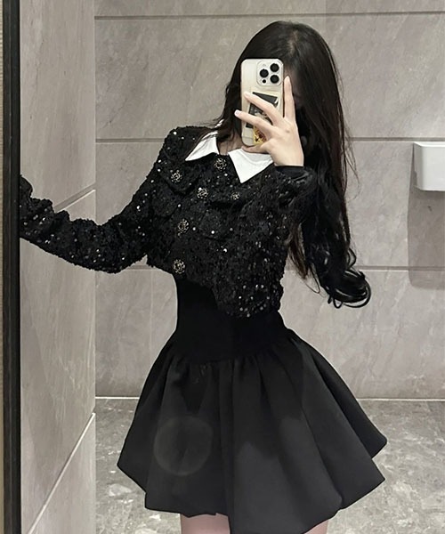 gossip!ロサンゼルス(ゴシップロサンゼルス)の「バルーンシルエット ミニワンピース(ワンピース・レディース・ブラック・S/M)」の10枚目の写真
