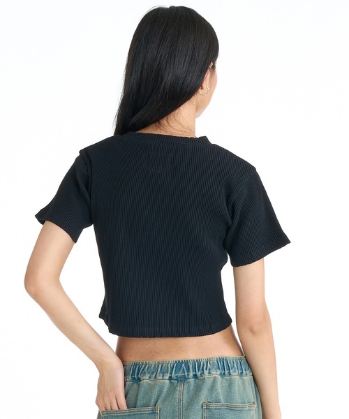 DC(ディーシー)の「DC/ディーシー レディース 半袖 ミニTシャツ 26 WS TELECO SHORT SS LST261313(Tシャツ/カットソー・レディース・スミクロ/マルチ/ライトピンク/ブラック/ホワイト・M/S)」の14枚目の写真