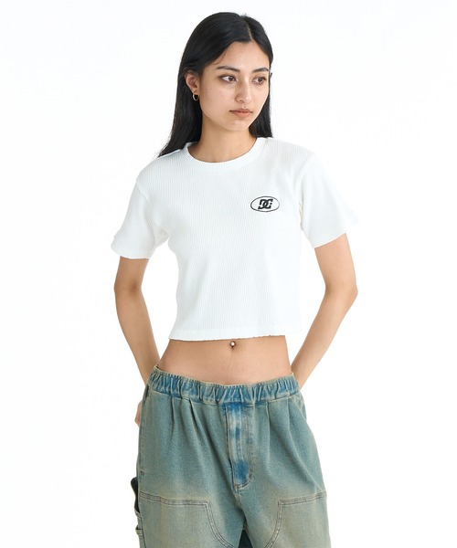 DC(ディーシー)の「DC/ディーシー レディース 半袖 ミニTシャツ 26 WS TELECO SHORT SS LST261313(Tシャツ/カットソー・レディース・スミクロ/マルチ/ライトピンク/ブラック/ホワイト・M/S)」の17枚目の写真