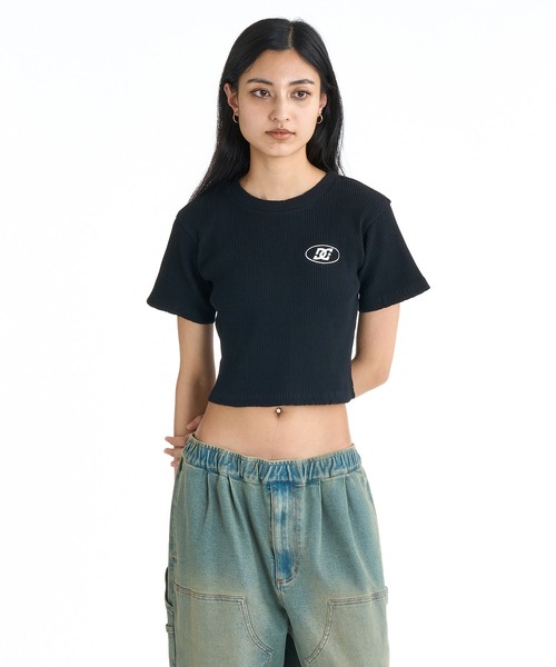 DC(ディーシー)の「DC/ディーシー レディース 半袖 ミニTシャツ 26 WS TELECO SHORT SS LST261313(Tシャツ/カットソー・レディース・スミクロ/マルチ/ライトピンク/ブラック/ホワイト・M/S)」の18枚目の写真