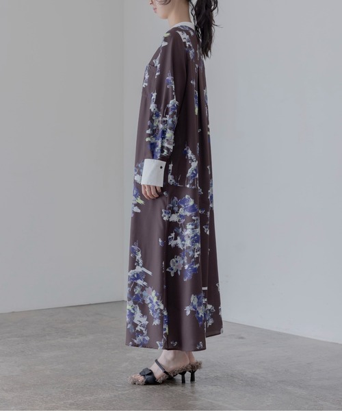 Eimee Law（エイミーロウ）の「ブラッシュフラワープリントワンピース（ワンピース・レディース・ブラウン/オフホワイト・FREE）」の11枚目の写真