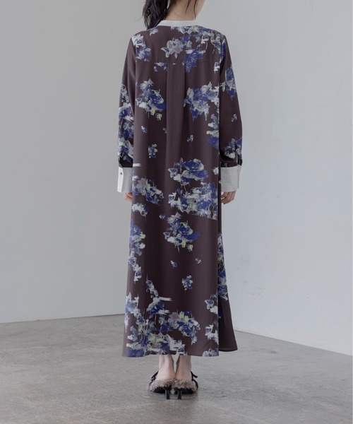 Eimee Law（エイミーロウ）の「ブラッシュフラワープリントワンピース（ワンピース・レディース・ブラウン/オフホワイト・FREE）」の12枚目の写真