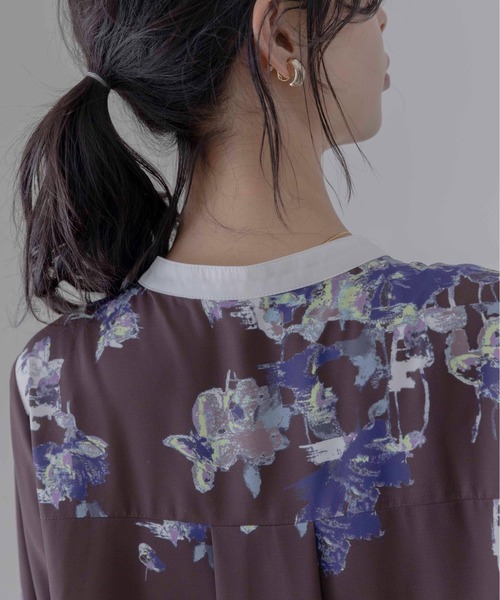 Eimee Law（エイミーロウ）の「ブラッシュフラワープリントワンピース（ワンピース・レディース・ブラウン/オフホワイト・FREE）」の14枚目の写真