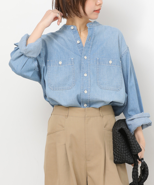 デニムバンドカラーシャツ（シャツ/ブラウス）｜JOURNAL STANDARD