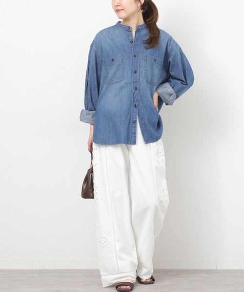 JOURNAL STANDARD relume（ジャーナルスタンダード　レリューム）の「デニムバンドカラーシャツ（シャツ/ブラウス・レディース・ブルー/ブルー系その他・FREE）」の18枚目の写真