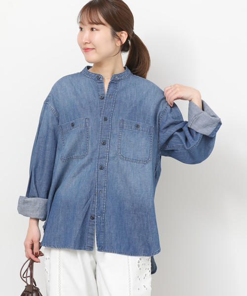 JOURNAL STANDARD relume（ジャーナルスタンダード　レリューム）の「デニムバンドカラーシャツ（シャツ/ブラウス・レディース・ブルー/ブルー系その他・FREE）」の20枚目の写真