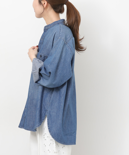 JOURNAL STANDARD relume（ジャーナルスタンダード　レリューム）の「デニムバンドカラーシャツ（シャツ/ブラウス・レディース・ブルー/ブルー系その他・FREE）」の22枚目の写真