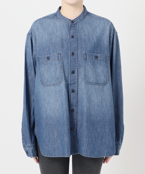JOURNAL STANDARD relume（ジャーナルスタンダード　レリューム）の「デニムバンドカラーシャツ（シャツ/ブラウス・レディース・ブルー/ブルー系その他・FREE）」の6枚目の写真