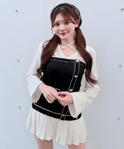 NOMAE（ノーマエ）の「シャツドッキングプリーツワンピース（シャツ