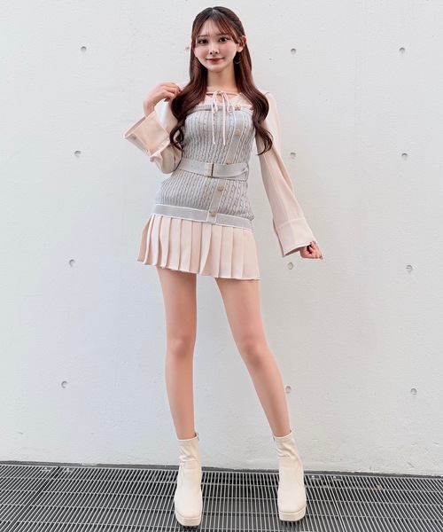 NOMAE（ノーマエ）の「シャツドッキングプリーツワンピース（シャツ