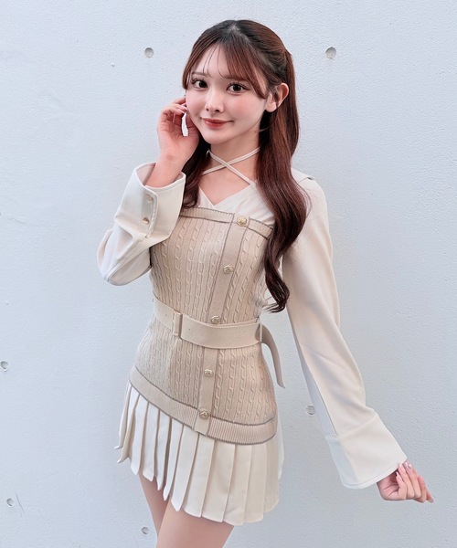 NOMAE（ノーマエ）の「シャツドッキングプリーツワンピース（シャツ