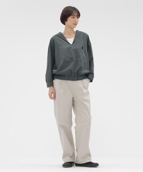 MHL.（エムエイチエル）の「GARMENT DYE COTTON SHIRTING（シャツ/ブラウス・レディース・グリーン/ホワイト・2/1）」の16枚目の写真