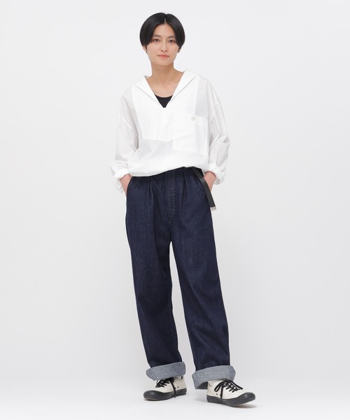 MHL.（エムエイチエル）の「GARMENT DYE COTTON SHIRTING（シャツ/ブラウス・レディース・グリーン/ホワイト・2/1）」の10枚目の写真