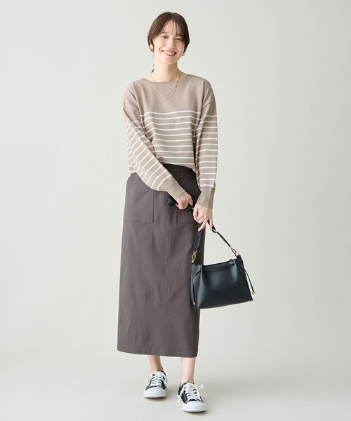 ANY(エニィ)の「ベイカーチノスカート(スカート・レディース・アイボリー系/グレー系/ベージュ系・LARGE/SMALL/MEDIUM)」の5枚目の写真