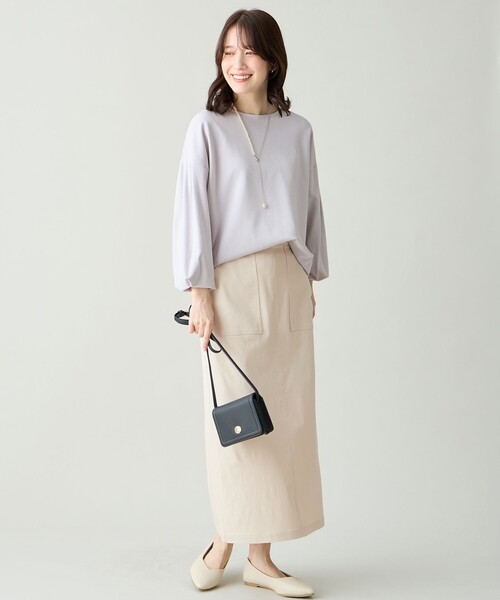 ANY(エニィ)の「ベイカーチノスカート(スカート・レディース・アイボリー系/グレー系/ベージュ系・LARGE/SMALL/MEDIUM)」の9枚目の写真