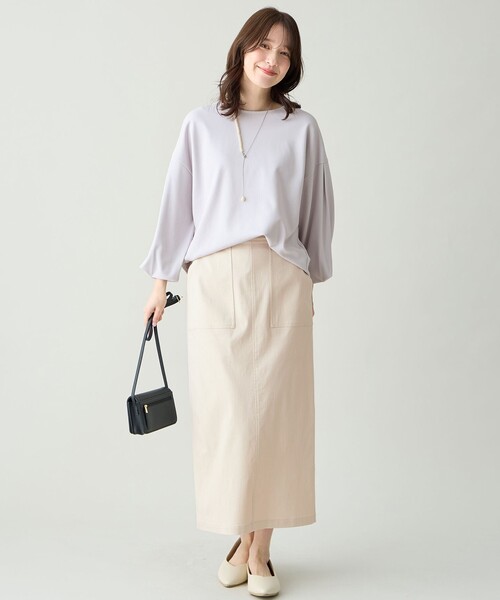 ANY(エニィ)の「ベイカーチノスカート(スカート・レディース・アイボリー系/グレー系/ベージュ系・LARGE/SMALL/MEDIUM)」の10枚目の写真
