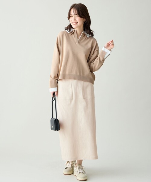 ANY(エニィ)の「ベイカーチノスカート(スカート・レディース・アイボリー系/グレー系/ベージュ系・LARGE/SMALL/MEDIUM)」の12枚目の写真