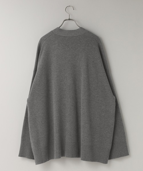 LOWRYS FARM（ローリーズファーム）の「【LFM(U)】スウェットライクニットカーディガン　 646593（カーディガン/ボレロ・メンズ・グレー/ネイビー/イエロー・FREE）」の4枚目の写真